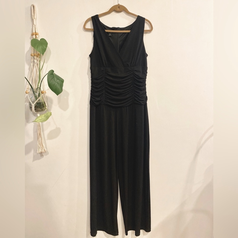 Black jumpsuit/romper rouched waistline